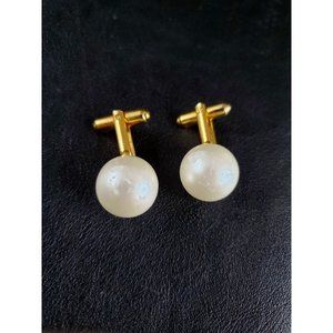 Vintage Large Pearl White Men's Dress Cufflinks
